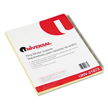 UNIVERSAL BATTERY Universal Insertable Index Clear Tabs Eight-Tab Letter Buff Six Sets per Pack 21873